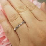 0.10 Carat (ctw) Sterling Silver Round Blue Sapphire Ladies Anniversary Wedding Stackable Band Ring 1/10 CT