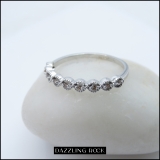 0.10 Carat (ctw) Sterling Silver Round Champagne Diamond Ladies Anniversary Wedding Stackable Band Ring 1/10 CT