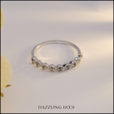 0.10 Carat (ctw) Sterling Silver Round Champagne Diamond Ladies Anniversary Wedding Stackable Band Ring 1/10 CT