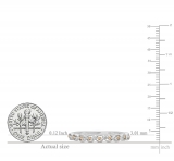 0.10 Carat (ctw) Sterling Silver Round Champagne Diamond Ladies Anniversary Wedding Stackable Band Ring 1/10 CT