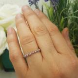0.10 Carat (ctw) Sterling Silver Round Ruby Ladies Anniversary Wedding Stackable Band Ring 1/10 CT