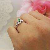0.50 Carat (ctw) 14k White Gold Round Green Emerald And Amethyst And White Diamond Ladies Swirl Bridal Engagement Ring Matching Band Set 1/2 CT