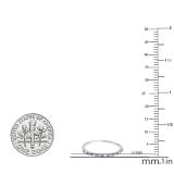 0.15 Carat (ctw) 14k White Gold Round Amethyst & White Diamond Ladies Anniversary Wedding Band Stackable Ring