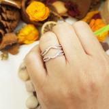 0.35 Carat (ctw) 14K White Gold Round Cut White Diamond & Pink Sapphire Ladies Anniversary Wedding Band Split Shank Enhancer Guard Double Ring 1/3 CT