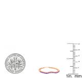 0.15 Carat (ctw) 10K Rose Gold Round Amethyst Ladies Bridal Anniversary Ring Wedding Guard Band