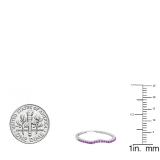 0.15 Carat (ctw) 18K White Gold Round Amethyst Ladies Bridal Anniversary Ring Wedding Guard Band