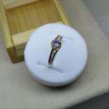 0.40 Carat (ctw) 10K Two Tone Gold Round Cut White Diamond & Tanzanite Ladies Twisted Bridal Engagement Ring