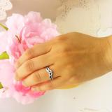 0.60 Carat (ctw) 14K White Gold Round Blue Sapphire & White Diamond Wedding Stackable Band Anniversary Guard Chevron Ring