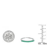 0.40 Carat (ctw) 14K White Gold Round Cut Emerald Ladies Anniversary Stackable Wedding Band