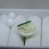 0.40 Carat (ctw) 14K White Gold Round Cut Emerald Ladies Anniversary Stackable Wedding Band