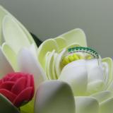 0.40 Carat (ctw) 14K White Gold Round Cut Emerald Ladies Anniversary Stackable Wedding Band