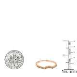 0.30 Carat (ctw) 10K Rose Gold Round Champagne Diamond Ladies Contour Anniversary Wedding Stackable Band Guard Ring 1/3 CT