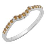 0.30 Carat (ctw) 14K White Gold Round Champagne Diamond Ladies Contour Anniversary Wedding Stackable Band Guard Ring 1/3 CT