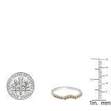 0.30 Carat (ctw) 14K White Gold Round Champagne Diamond Ladies Contour Anniversary Wedding Stackable Band Guard Ring 1/3 CT