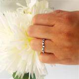 0.30 Carat (ctw) 14K White Gold Round Blue Sapphire & White Diamond Ladies Contour Anniversary Wedding Stackable Band Guard Ring 1/3 CT