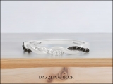 0.15 Carat (ctw) Sterling Silver Round Black & White Diamond Ladies Swirl Anniversary Wedding Stackable Band