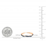 0.25 Carat (ctw) 14K Rose Gold Round Blue Sapphire & White Diamond Ladies Anniversary Wedding Band Swirl Stackable Ring 1/4 CT