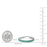 0.90 Carat (ctw) 14K White Gold Round Emerald Ladies Eternity Sizeable Stackable Anniversary Wedding Band