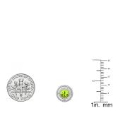 1.17 Carat (ctw) 10K White Gold Round Peridot & White Diamond Ladies Halo Style Stud Earrings