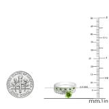 1.00 Carat (ctw) 10K White Gold Round Peridot & White Diamond Ladies Bridal Engagement Ring Set With Matching Band 1 CT