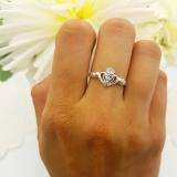 0.15 Carat (ctw) 10k Rose Gold Round White Diamond And Aquamarine Ladies Bridal Promise Irish Love And Friendship Band Claddagh Heart Shape Ring