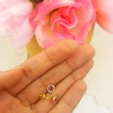 0.75 Carat (ctw) 14K Yellow Gold Round Pink Tourmaline & White Diamond Ladies Halo Style Stud Earrings 3/4 CT