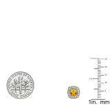 0.75 Carat (ctw) 10K Yellow Gold Round Cut Citrine & White Diamond Ladies Halo Stud Earrings 3/4 CT