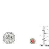 0.75 Carat (ctw) 14K Yellow Gold Round Cut Ruby & White Diamond Ladies Halo Stud Earrings 3/4 CT
