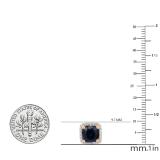 2.80 Carat (ctw) 10K Rose Gold Cushion Cut Blue Sapphire & Round Cut White Diamond Ladies Square Frame Halo Stud Earrings
