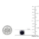 2.80 Carat (ctw) 10K White Gold Cushion Cut Blue Sapphire & Round Cut White Diamond Ladies Square Frame Halo Stud Earrings