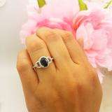 1.45 Carat (ctw) 14K White Gold Oval Cut Blue Sapphire & Round Cut White Diamond Ladies Bridal Halo Style Engagement Ring 1 1/2 CT