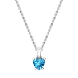 0.65 Carat (ctw) 18K White Gold Heart Cut Blue Topaz Ladies Heart Shaped Pendant
