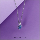 0.65 Carat (ctw) 18K White Gold Heart Cut Blue Topaz Ladies Heart Shaped Pendant