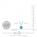 0.65 Carat (ctw) 18K White Gold Heart Cut Blue Topaz Ladies Heart Shaped Pendant