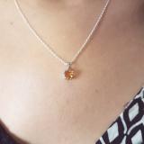 0.65 Carat (ctw) 14K White Gold Heart Cut Citrine Ladies Heart Shaped Pendant