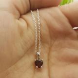 0.65 Carat (ctw) 18K White Gold Heart Cut Garnet Ladies Heart Shaped Pendant