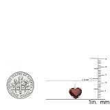 0.65 Carat (ctw) 18K White Gold Heart Cut Garnet Ladies Heart Shaped Pendant
