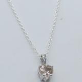 0.65 Carat (ctw) 14K White Gold Heart Cut Morganite Ladies Heart Shaped Pendant