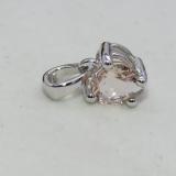 0.65 Carat (ctw) 14K White Gold Heart Cut Morganite Ladies Heart Shaped Pendant