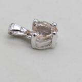 0.65 Carat (ctw) 14K White Gold Heart Cut Morganite Ladies Heart Shaped Pendant