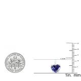 0.65 Carat (ctw) 10K White Gold Heart Cut Tanzanite Ladies Heart Shaped Pendant