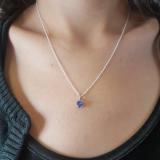 0.65 Carat (ctw) 10K White Gold Heart Cut Tanzanite Ladies Heart Shaped Pendant