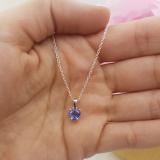 0.65 Carat (ctw) 10K White Gold Heart Cut Tanzanite Ladies Heart Shaped Pendant