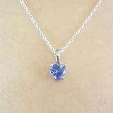 0.65 Carat (ctw) 10K White Gold Heart Cut Tanzanite Ladies Heart Shaped Pendant