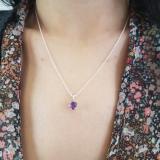 0.65 Carat (ctw) 10K White Gold Heart Cut Amethyst Ladies Heart Shaped Pendant