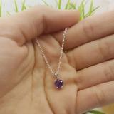 0.65 Carat (ctw) 10K White Gold Heart Cut Amethyst Ladies Heart Shaped Pendant