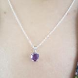0.65 Carat (ctw) 10K White Gold Heart Cut Amethyst Ladies Heart Shaped Pendant