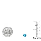 1.00 Carat (ctw) 10K White Gold Heart Shape Natural Blue Topaz Ladies Stud Earrings 1 CT