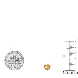 1.00 Carat (ctw) 10K White Gold Heart Shape Natural Citrine Ladies Stud Earrings 1 CT