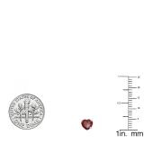 1.00 Carat (ctw) 18K White Gold Heart Shape Natural Garnet Ladies Stud Earrings 1 CT